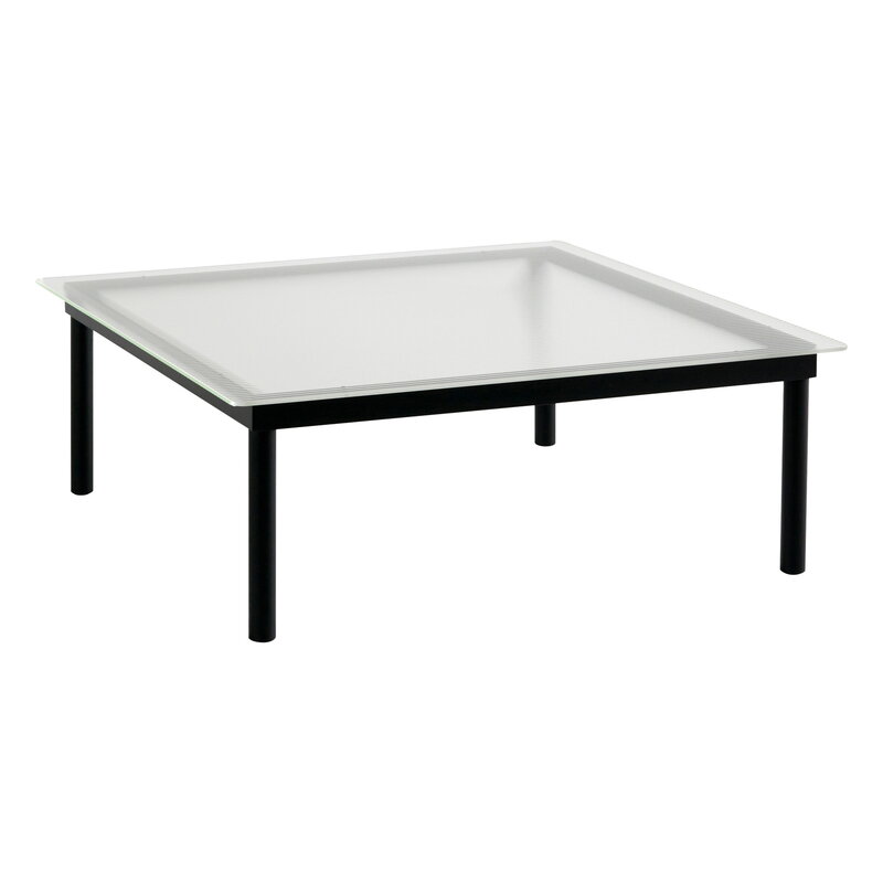 Black Lacquered Oak Reeded Glass, Black Lacquer Square Coffee Table