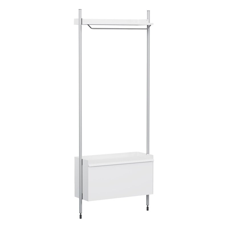 HAY Pier System 1001 wardrobe, 1 column, PS white - aluminium, product image
