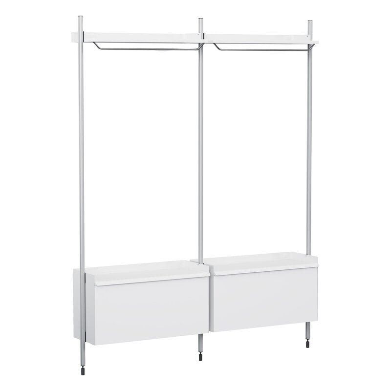 HAY Pier System 1002 wardrobe, 2 columns, PS white - aluminium, product image