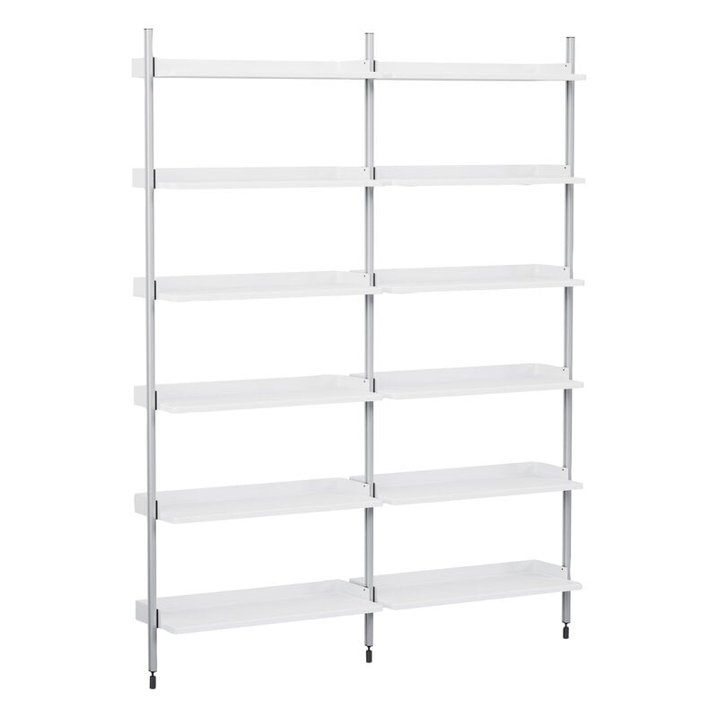HAY Pier System 102 shelf, 2 columns, PS white - aluminium, product image