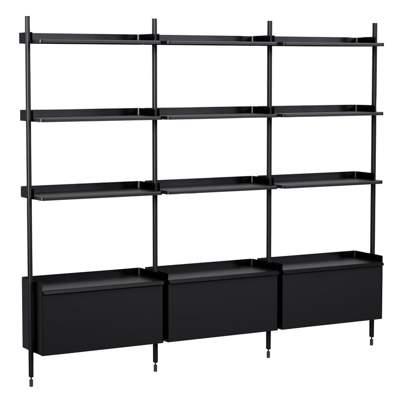 HAY Pier System 133 shelf, 3 columns, PS black, product image