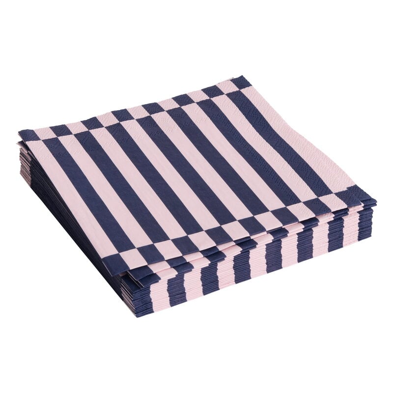 HAY Serviette Pattern, déjeuner, lot de 20, rose clair - rayure bleu foncé, image produit