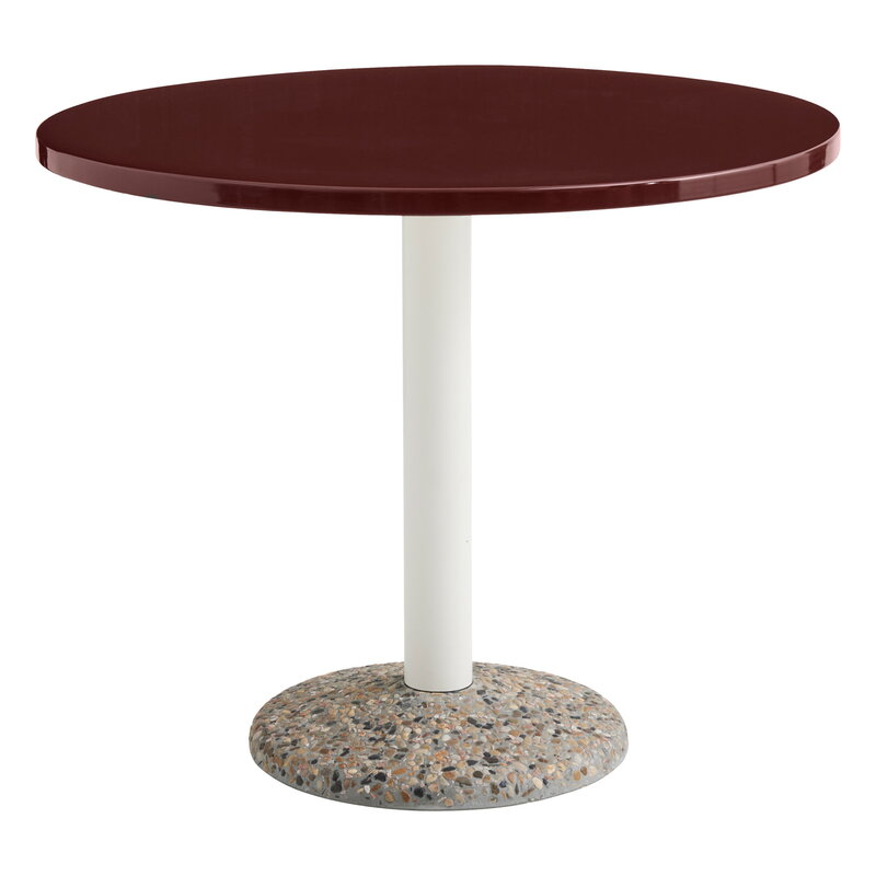 HAY Ceramic table, 90 cm, bordeaux, product image