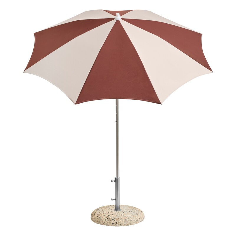 HAY Terrazza parasol, octagon, off-white - burgundy, product image