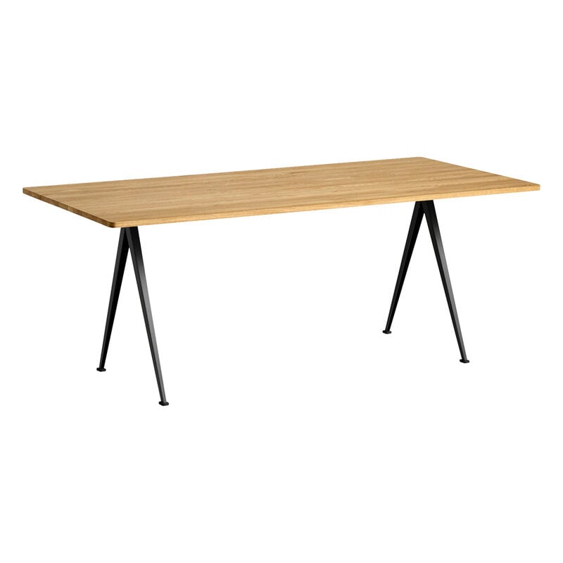 HAY Pyramid 02 table, 190 x 85 cm, black - lacquered solid oak, product image