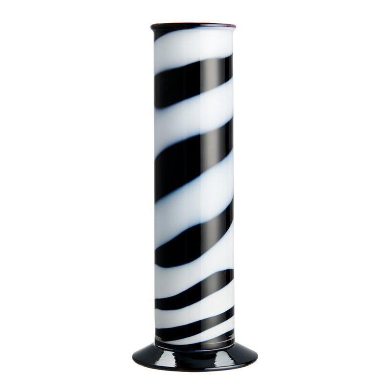 Kosta Boda Lab Cylinder maljakko, 300 mm, musta - valkoinen, näkymä 1