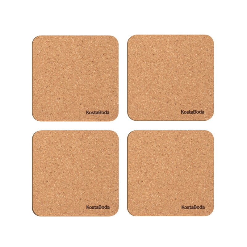 Kosta Boda Viva coaster, 96 x 96 mm, 4 pcs, cork, product image