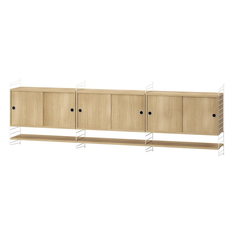 String Living Room E shelving combination, oak - white