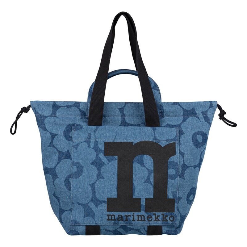 Marimekko Mono City Tote Unikko shoulder bag, mid indigo | Finnish