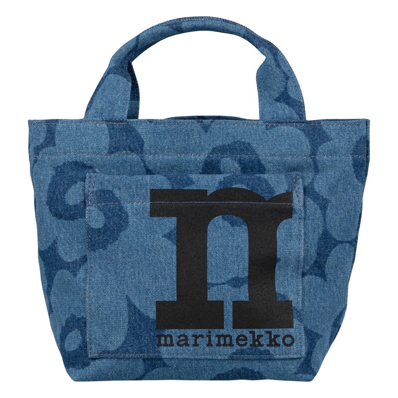 Marimekko Mono Mini Tote Unikko bag, mid indigo | Finnish Design Shop