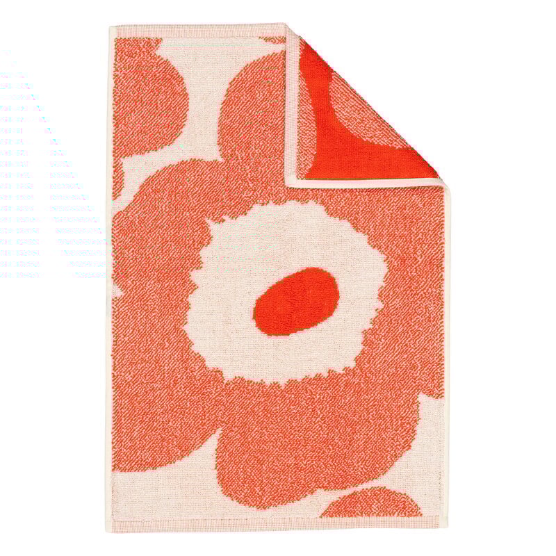 Marimekko Unikko guest towel 30 x 50 cm, off-white - orange red