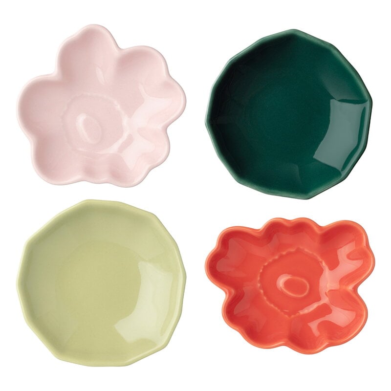 Marimekko Unikko and Kivet small plate, 4 pcs, pink - pear