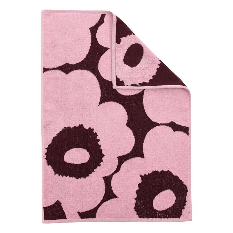 Marimekko Unikko hand towel, 50 x 70 cm, plum - pink | Finnish