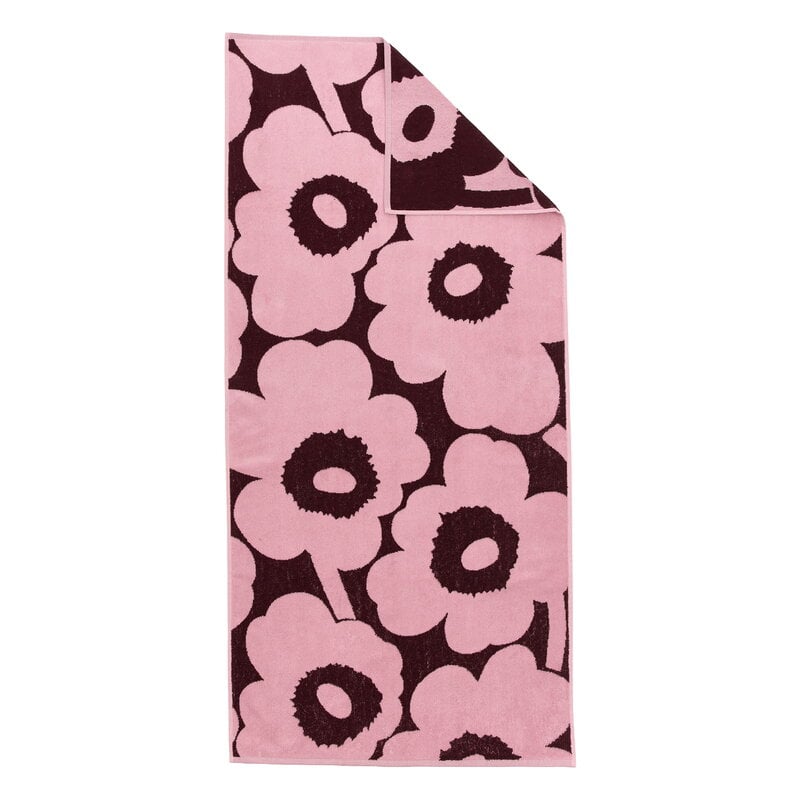 Marimekko Unikko bath towel, 70 x 150 cm, plum - pink | Finnish