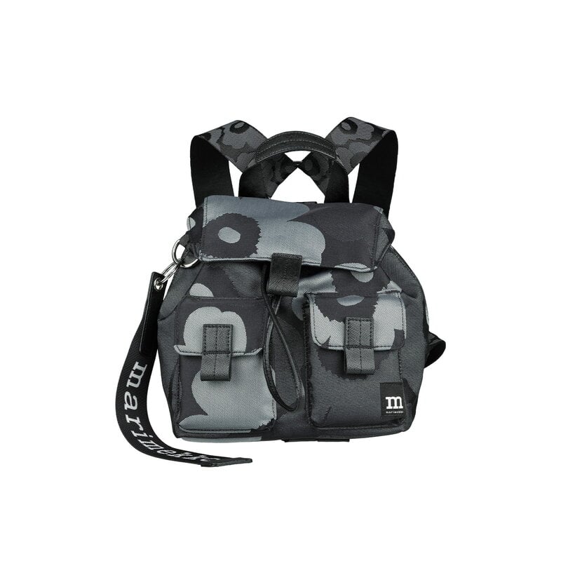 Marimekko Everything backpack, S, Unikko grey - dark grey - black