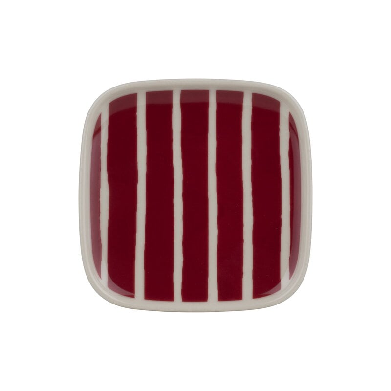 Marimekko Oiva - Piccolo plate, 10 x 10 cm, stoneware - burgundy
