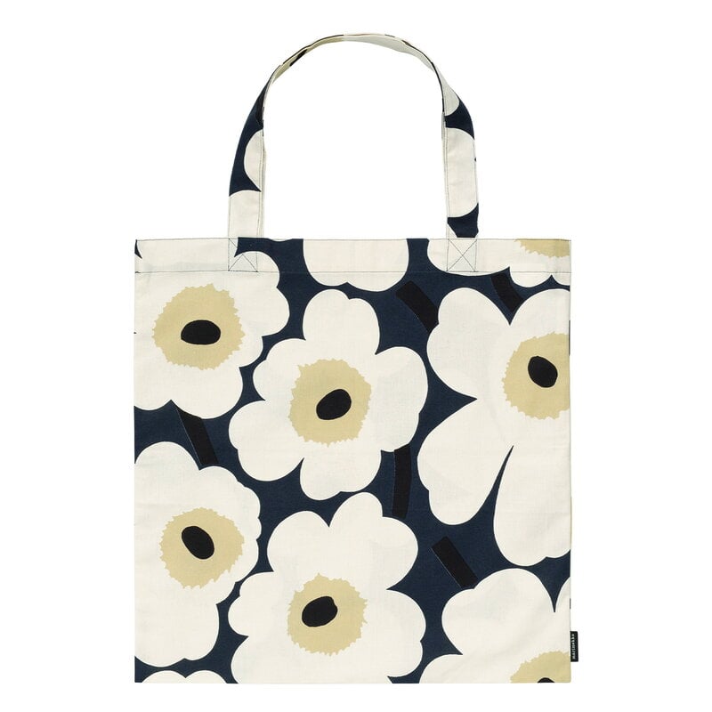 Marimekko Käenkukka Pieni Unikko バッグ Marimekko Pieni Unikko bag, 44 x 43 cm, night blue - cream - hay
