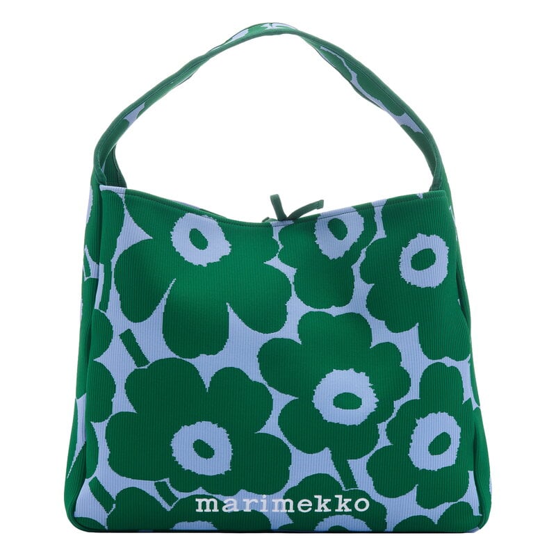 Marimekko Knitted Bag Large Unikko bag, dark green - blue