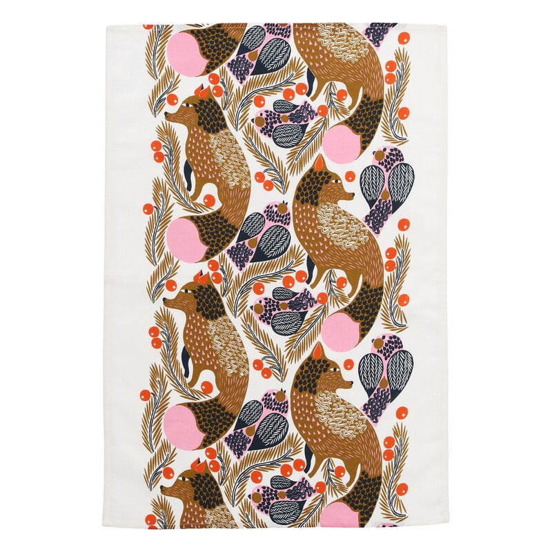 Marimekko Ketunmarja kitchen towel, 47 x 70 cm, white - multicolor