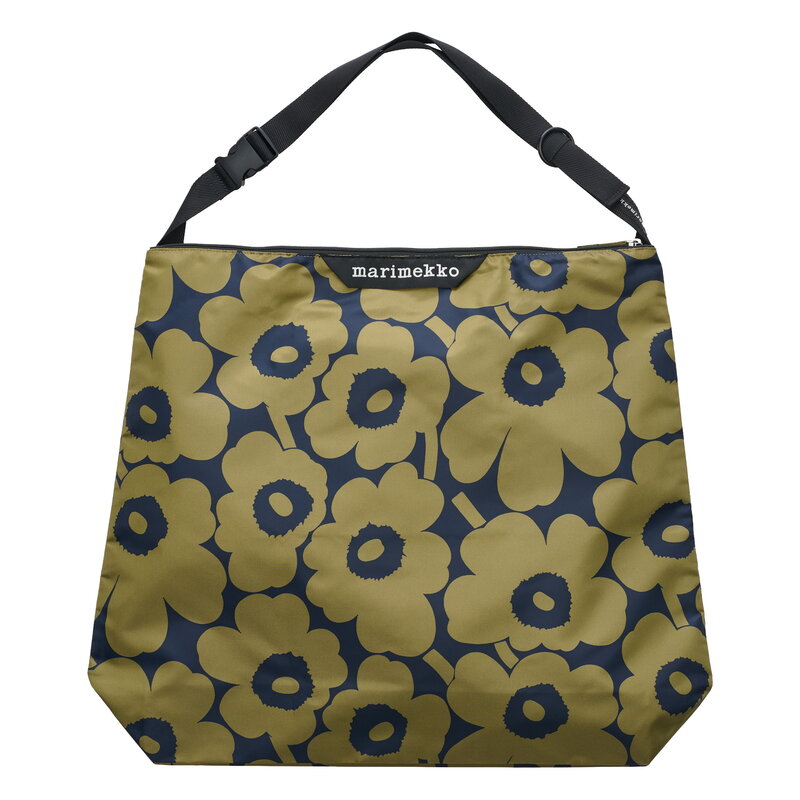 Marimekko Neat Crossbody Unikko Schultertasche, L, olivgrün - dunkelblau, produktbild