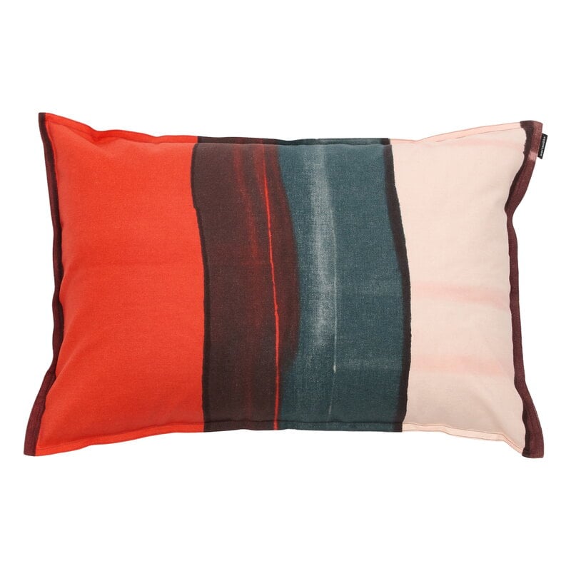 Rutsjebane cushion cover, 40 x 60 cm, tomato red - petrol - off-white