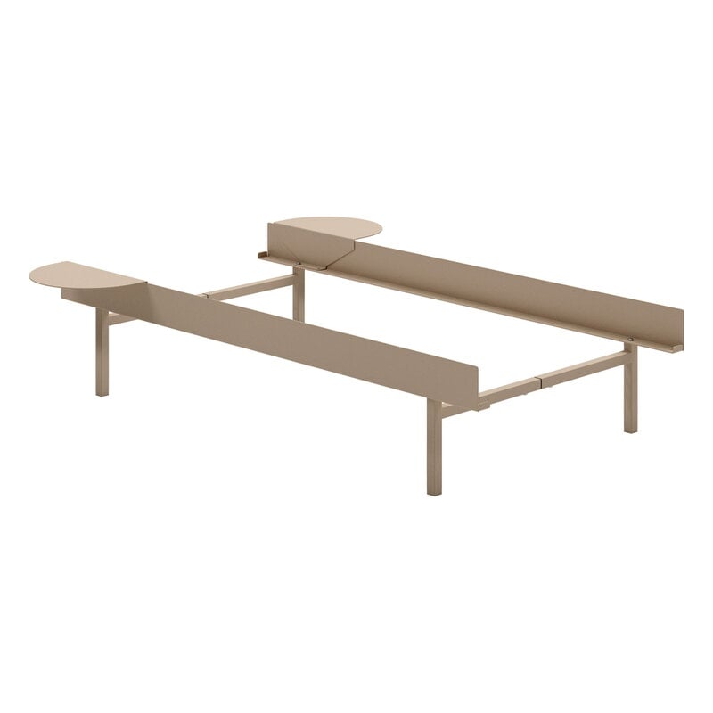 Moebe Bed, high, 90-180 cm, sand, product image
