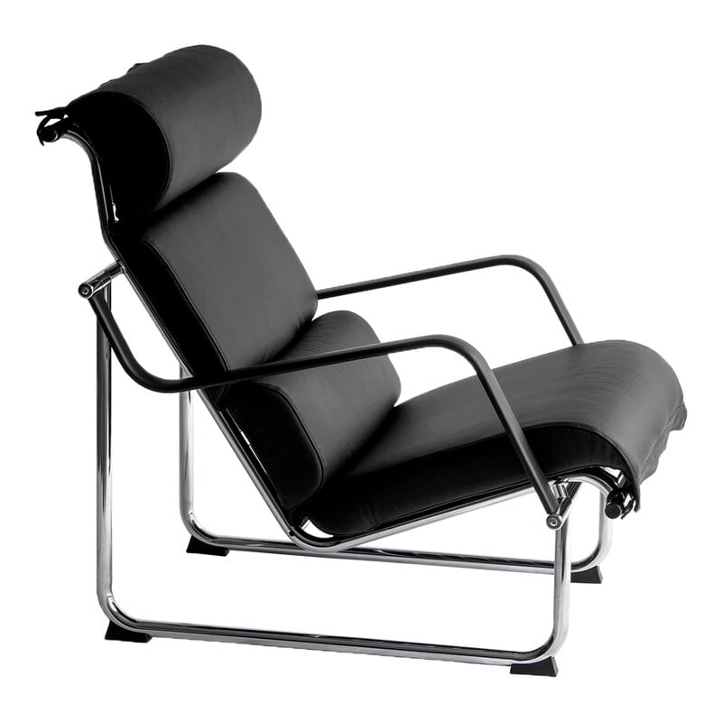 batch Neighborhood tuberculosis Yrjö Kukkapuro Remmi lounge chair, chrome - black leather | Finnish Design  Shop