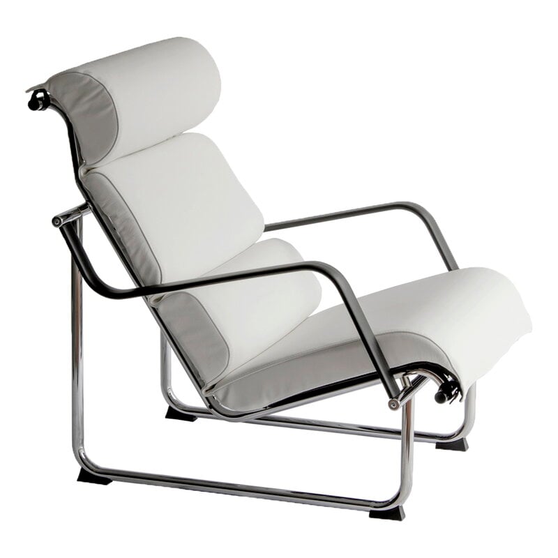 Yrjö Kapuro Remmi Lounge Chair, White Leather Lounge Chair