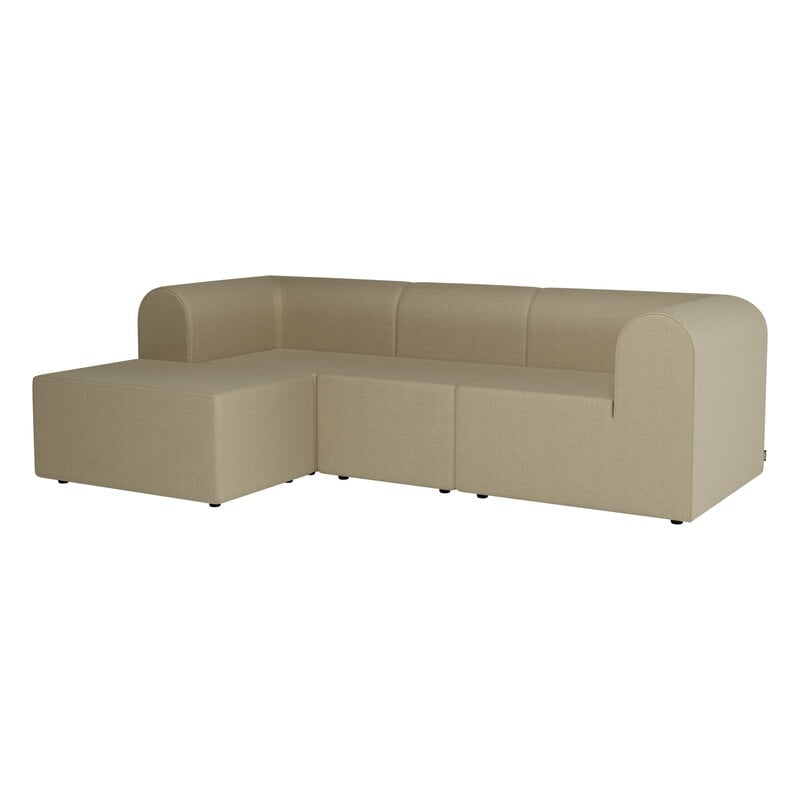 Montana Furniture Paradigm three-seater sofa with pouffe, left, Technicolour 0210 beige, product image