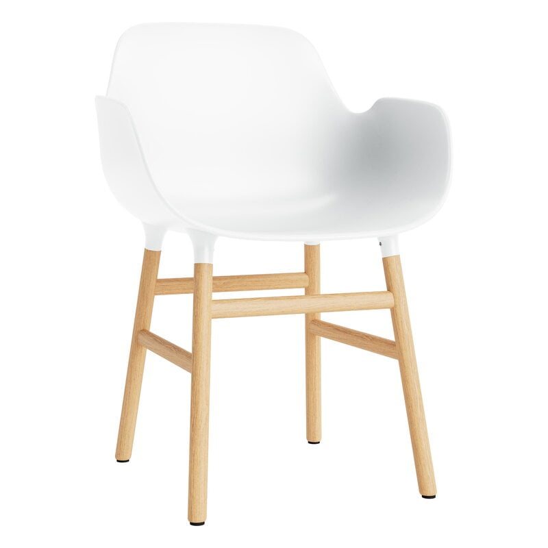 Normann Copenhagen Sedia Form con braccioli, bianco - rovere, vista 2