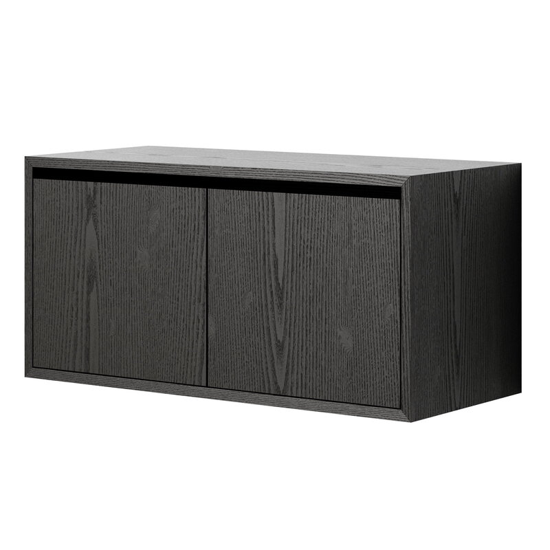 New Works New Works cabinet, low with doors, black ash, product image