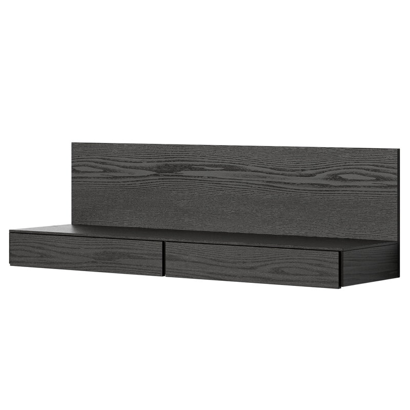 New Works Tana wall mounted media module, black stained oak, product image