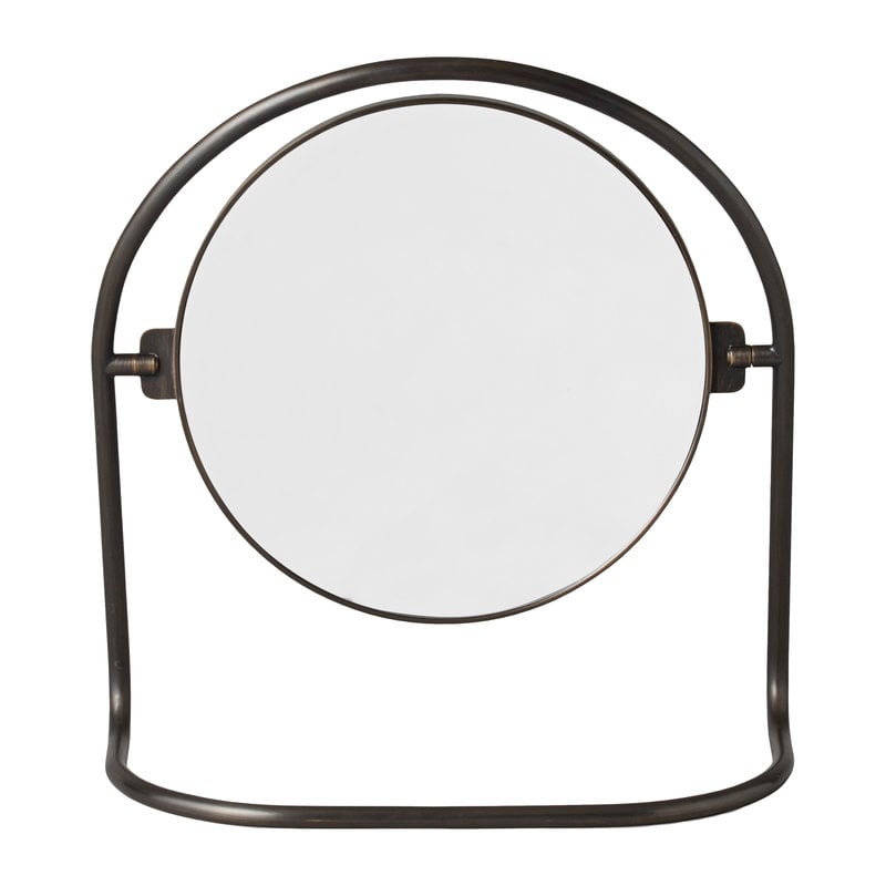 Audo Copenhagen Nimbus table mirror, bronzed brass | Finnish