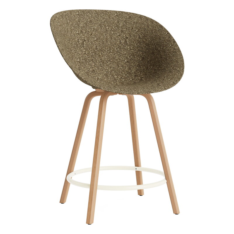 Normann Copenhagen Fauteuil Mat bar, 65 cm, hêtre - acier crème - algue, image produit