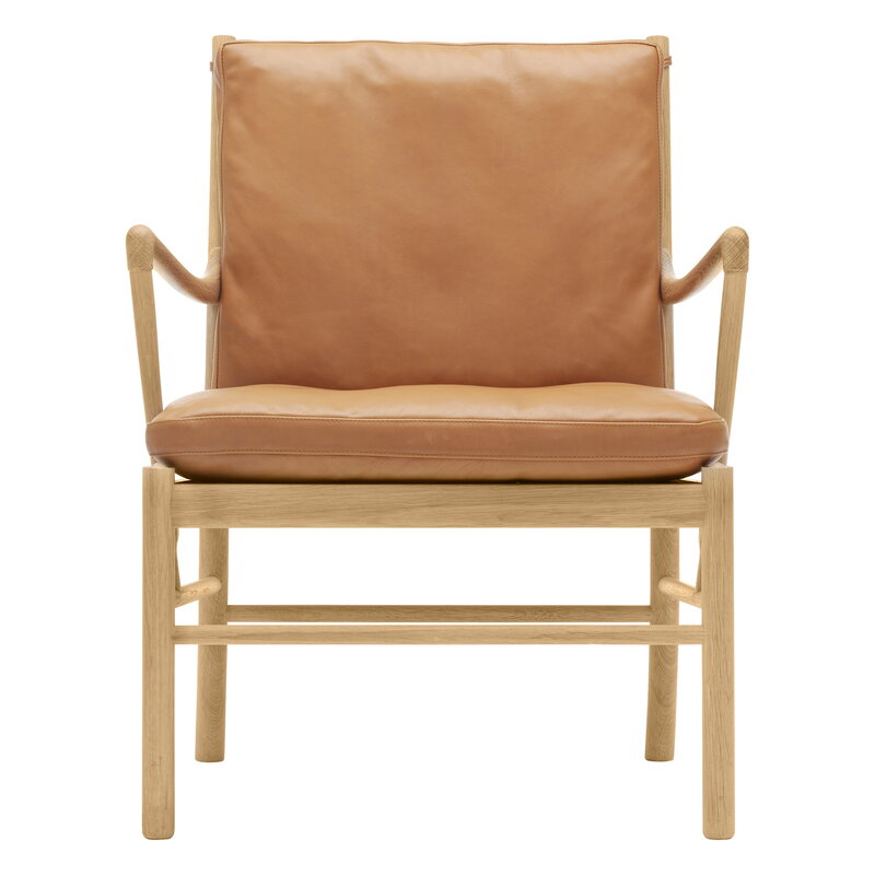 Ow149 Colonial Lounge Chair Oiled Oak, Scandinavian Furniture Leather Chair