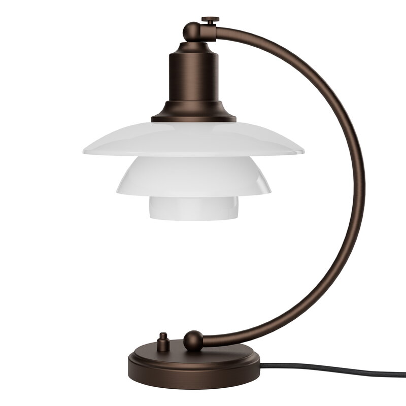 Louis Poulsen PH 2/2 Luna table lamp, aged brass - opal white, product image