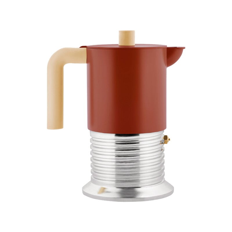 Alessi Vite induction espresso coffee maker, 6 cups, brown - cream