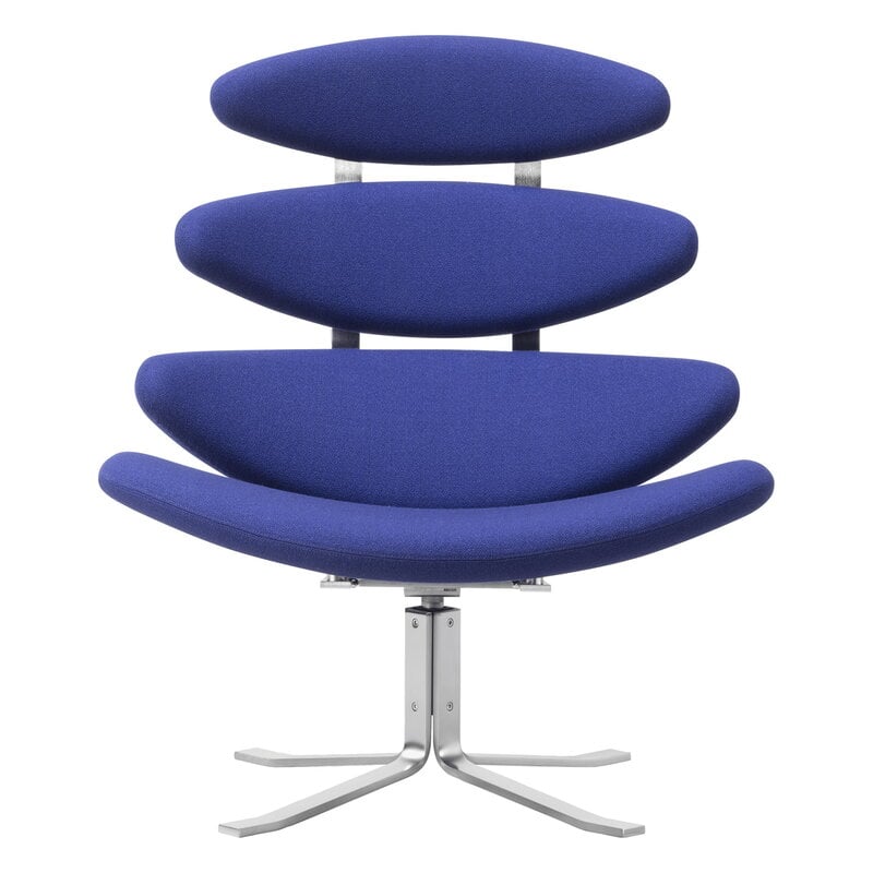 Fredericia Corona chair, brushed steel - Vidar 676, product image