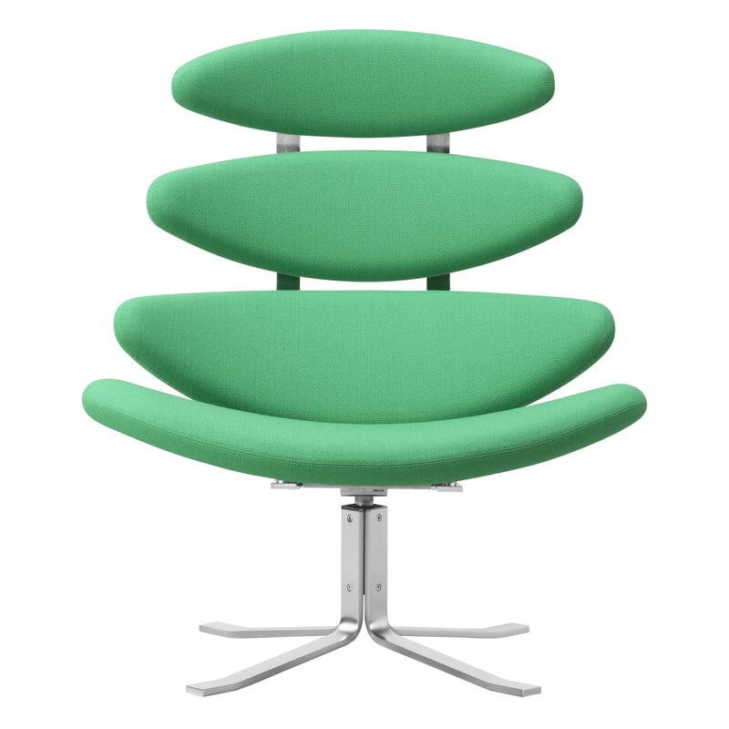 Fredericia Corona chair, brushed steel - Vidar 932, product image