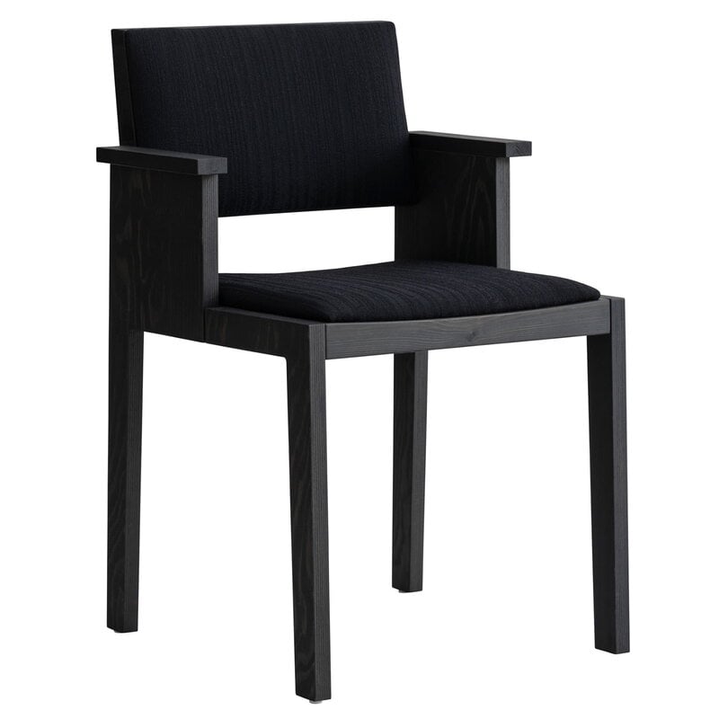 Vaarnii 016 Maasto dining arm chair, upholstered, black - black Kvadrat Alle, product image