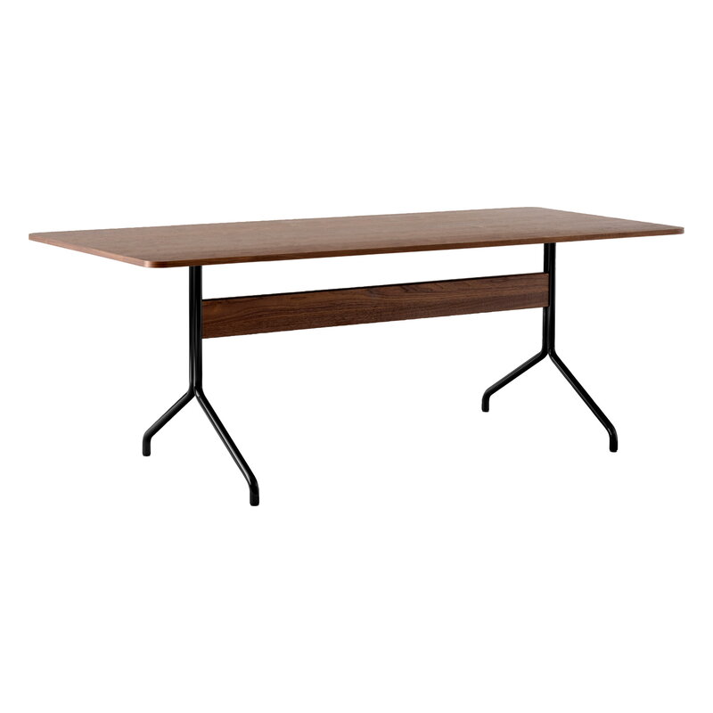 Designer Plastic 90cm Dining Table in Black & Walnut Wood Legs