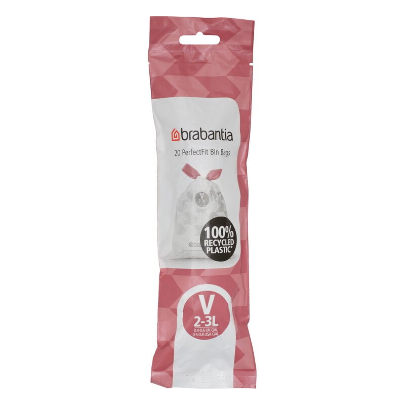 Brabantia PerfectFit bin liners, 200 pcs, white, product image
