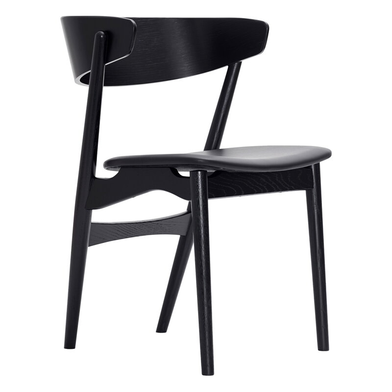 Sibast No 7 chair, black - black leather | Finnish Design Shop