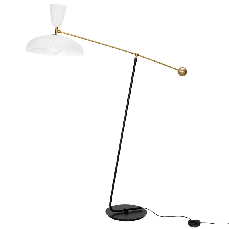 Sammode G1 Floor Lamp White Finnish, Lever Arm Floor Lamp