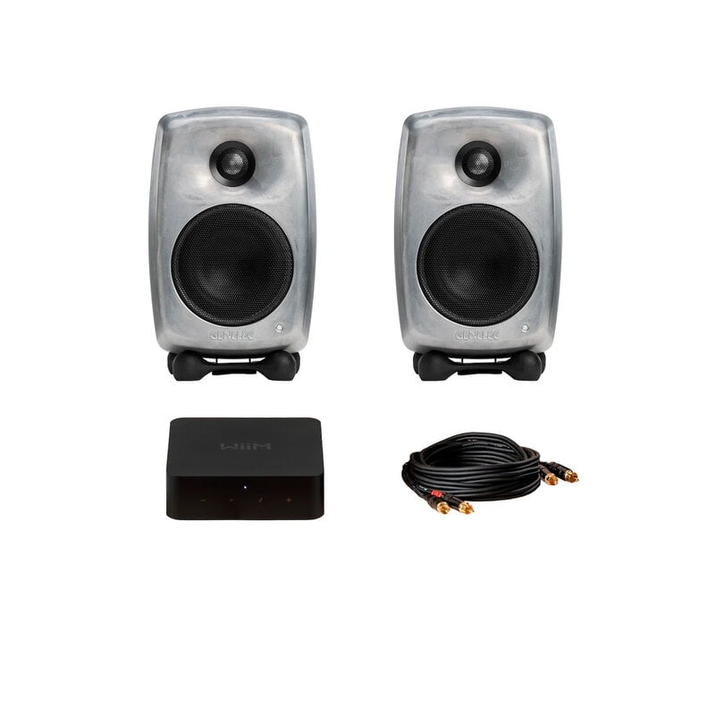 Genelec ジェネレック G Two (ペア) (RAW) スタンド付き Genelec G Two Audio bundle, RAW aluminium | Finnish Design Shop