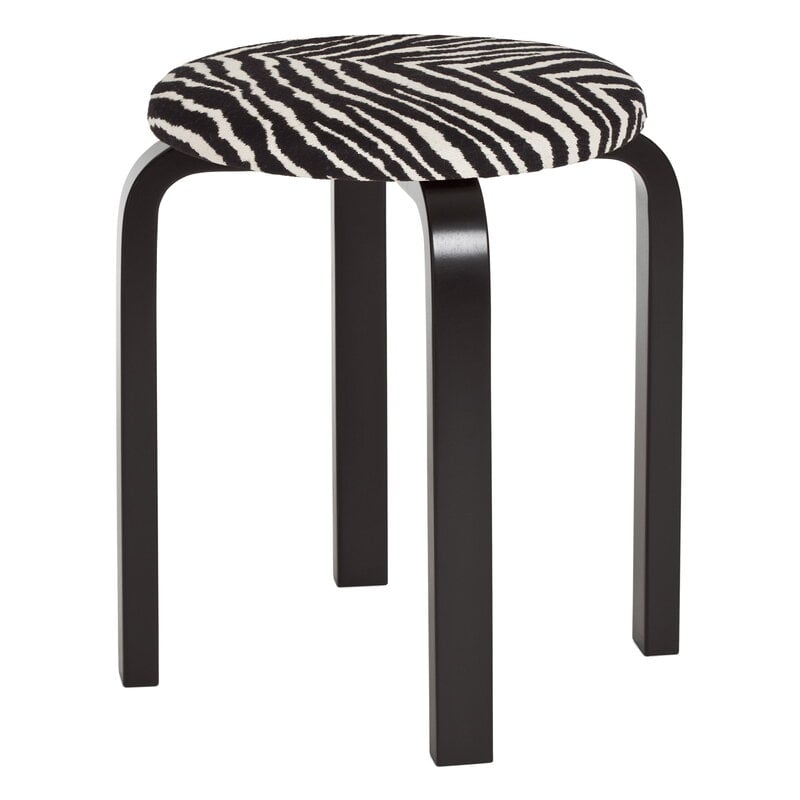 Artek Aalto stool E60, black - Zebra | Finnish Design Shop