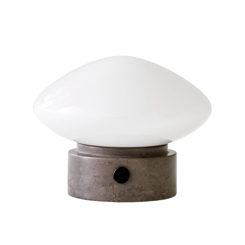 &Tradition Mist portable table lamp AP21, Grigio Caldo marble - opal glass, product image