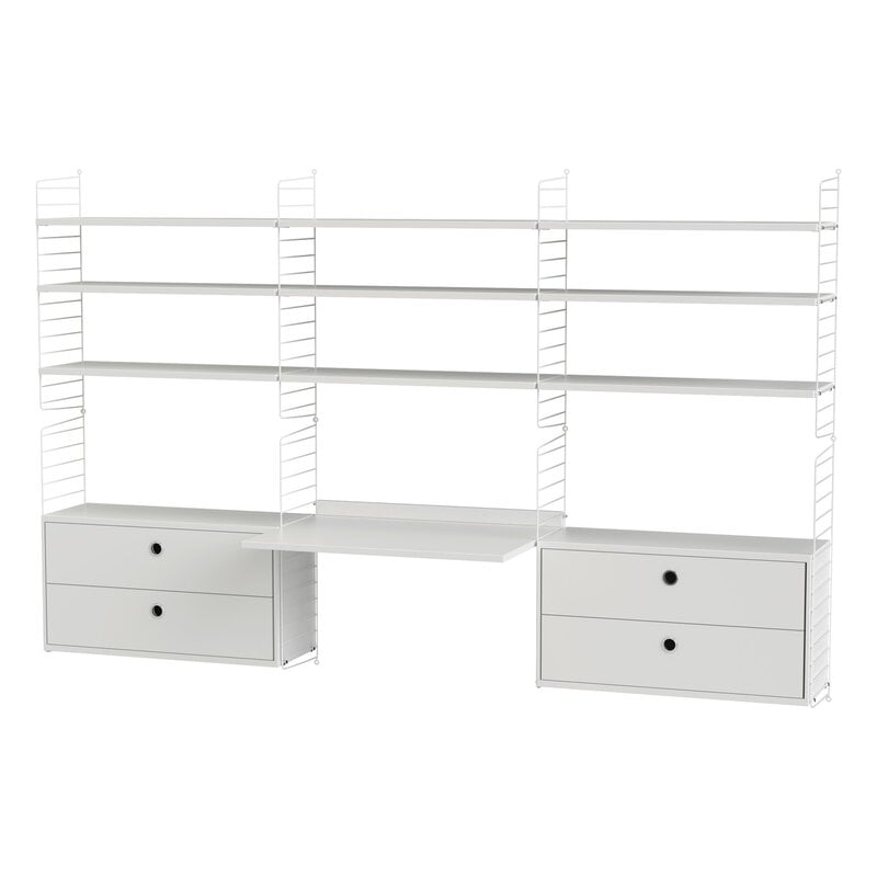 String Workspace F shelving combination, white