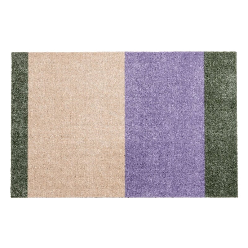 Tica Copenhagen Stripes horizontal rug, 60 x 90 cm, green - lilac - ivory, product image