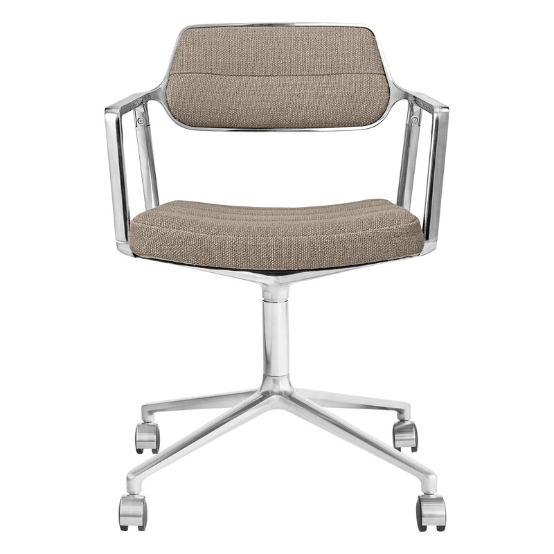 Vipp 453 Swivel tuoli, kiillotettu runko - Tide dark sand, pyörät, näkymä 1